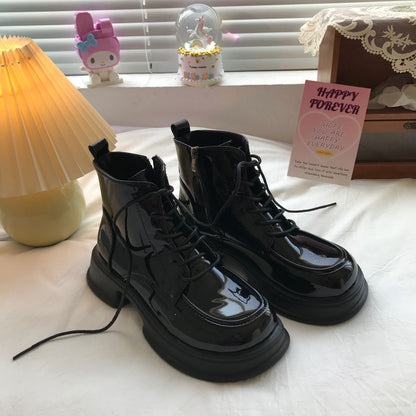 Lace-Up Platform Chunky Heel Boots