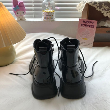 Lace-Up Platform Chunky Heel Boots