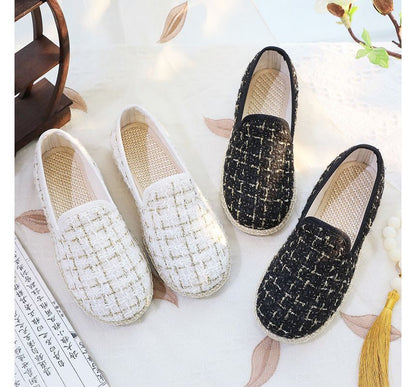 Plaid Espadrille Slip-Ons