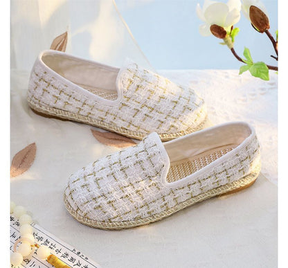 Plaid Espadrille Slip-Ons