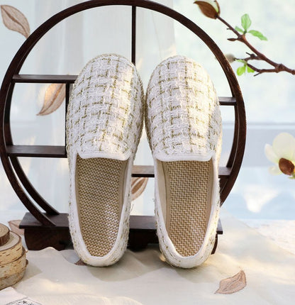 Plaid Espadrille Slip-Ons