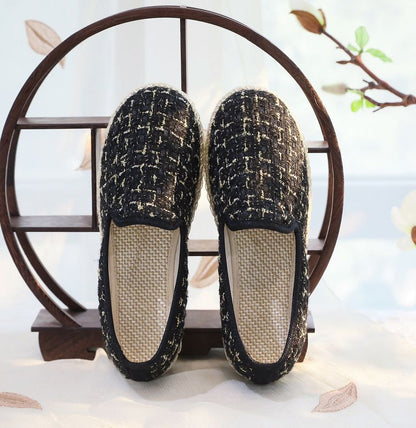 Plaid Espadrille Slip-Ons