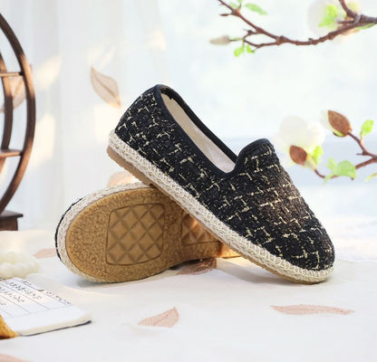 Plaid Espadrille Slip-Ons