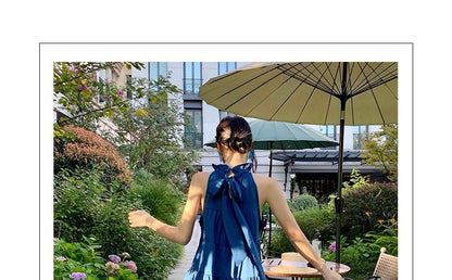 Frill Trim Sleeveless A-Line Maxi Dress