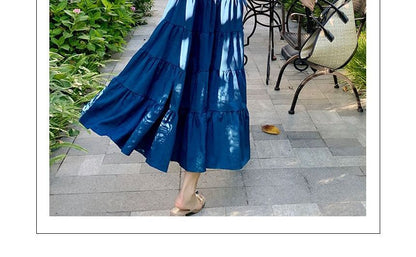 Frill Trim Sleeveless A-Line Maxi Dress