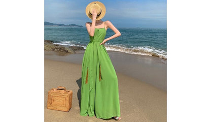 Spaghetti Strap Plain Wide Leg Jumpsuit