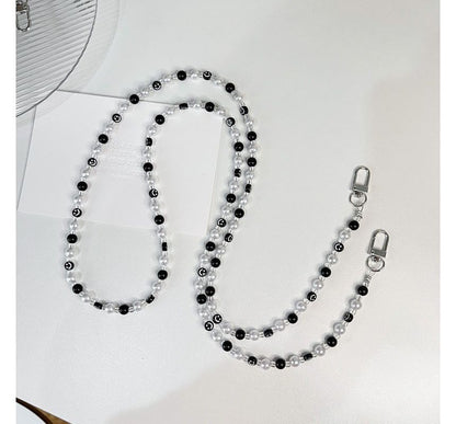 Smiley Pearl Faux Phone Strap