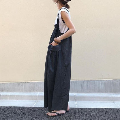 Sleeveless Plain A-Line Maxi Dress