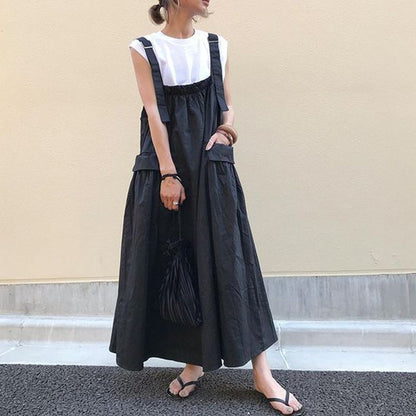 Sleeveless Plain A-Line Maxi Dress
