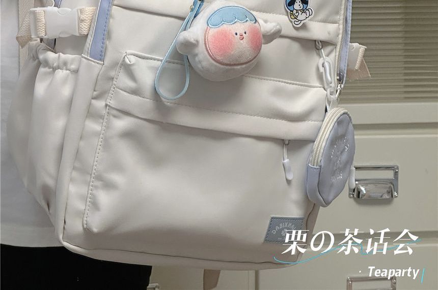 Two-Tone Top Handle Backpack / Charm / Set