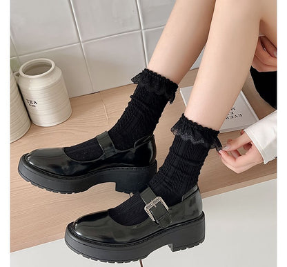 Plain Lace Trim Socks