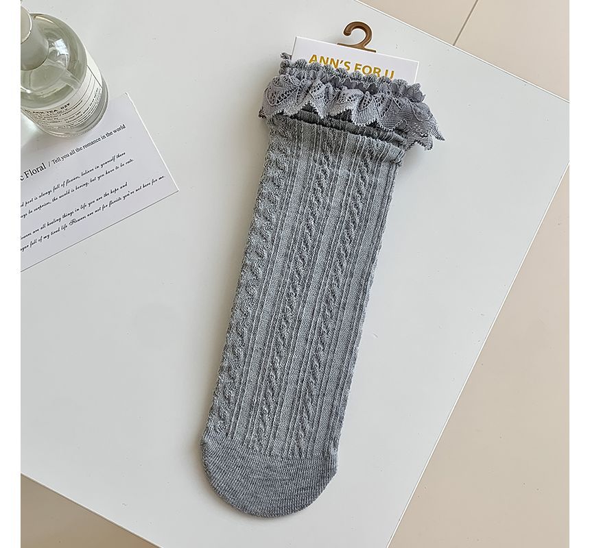 Plain Lace Trim Socks