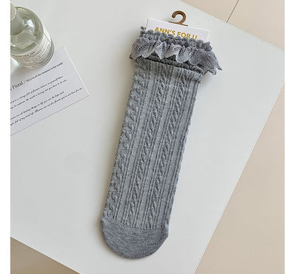 Plain Lace Trim Socks