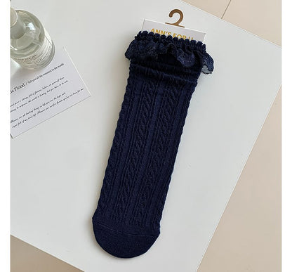 Plain Lace Trim Socks