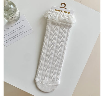 Plain Lace Trim Socks