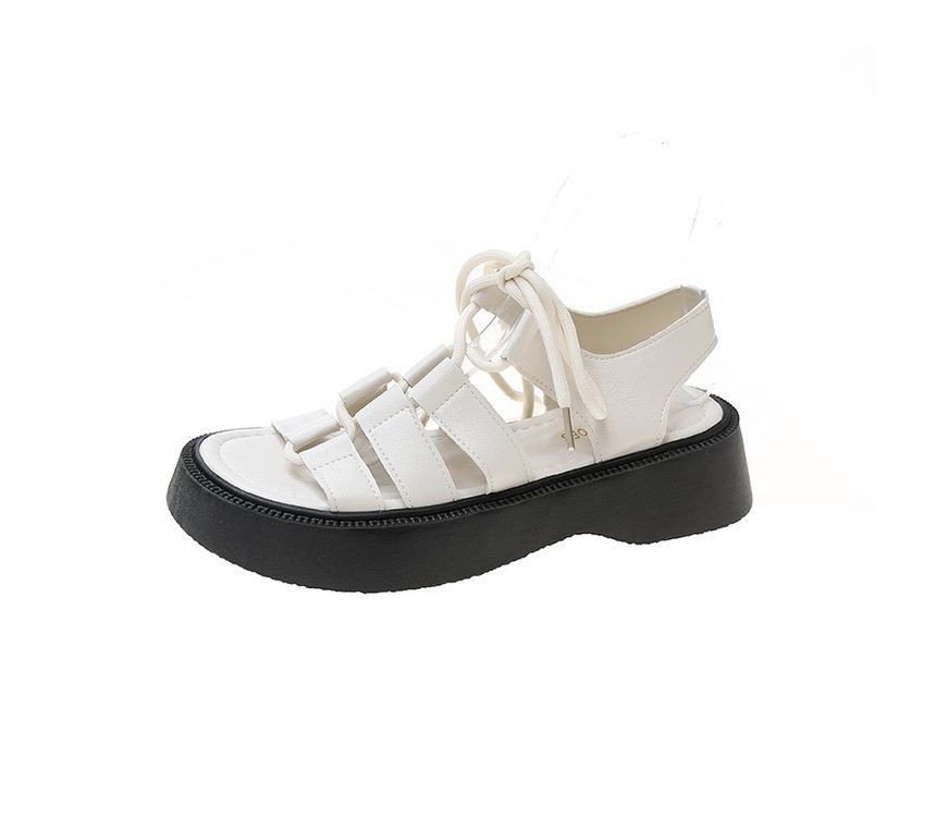 Gladiator Platform Lace-Up Sandals