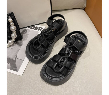 Gladiator Platform Lace-Up Sandals