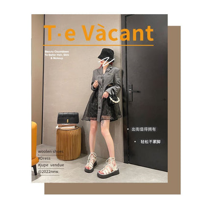 Gladiator Platform Lace-Up Sandals