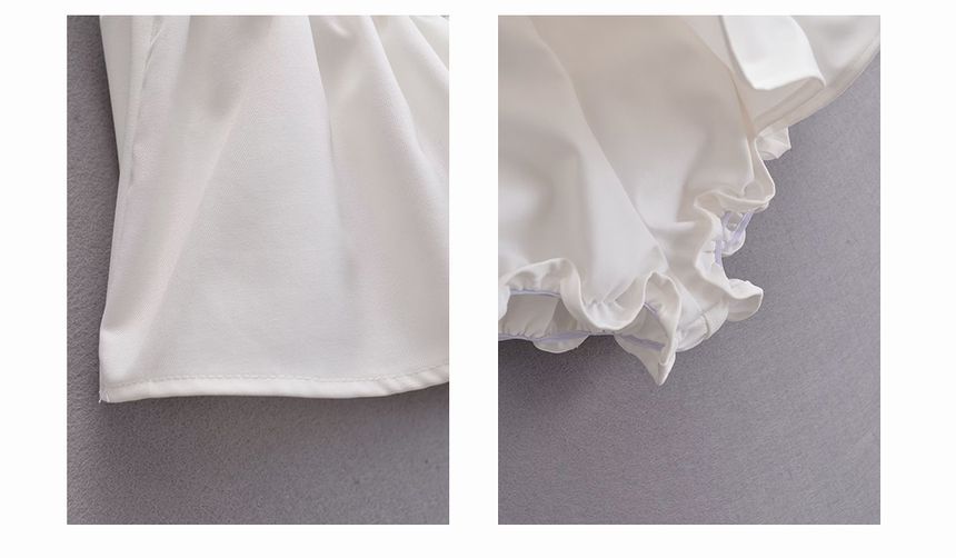 Plain Waist A-Line Mid Skirt Mini bow