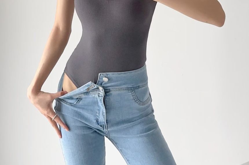 Sleeveless Plain Top Bodysuit Neck Scoop