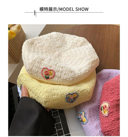 Flower Heart Applique Beret