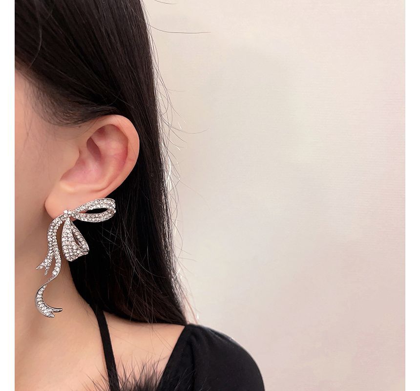 Bow Rhinestone Stud Earring