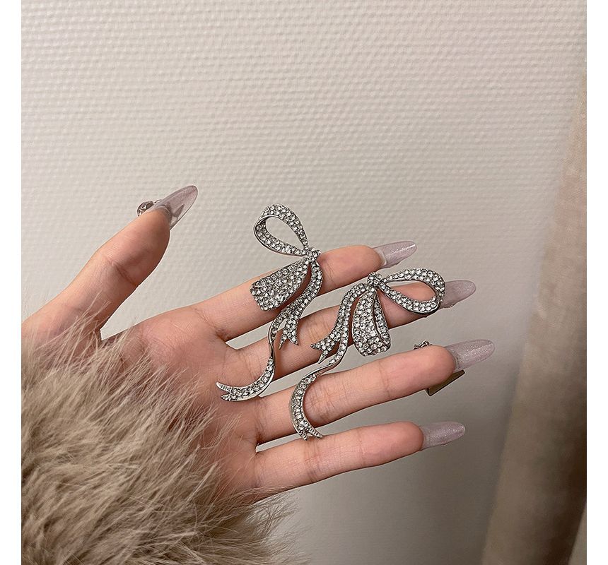 Bow Rhinestone Stud Earring