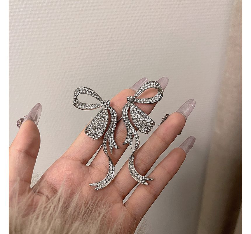 Bow Rhinestone Stud Earring