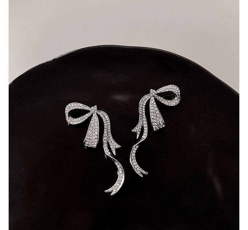 Bow Rhinestone Stud Earring