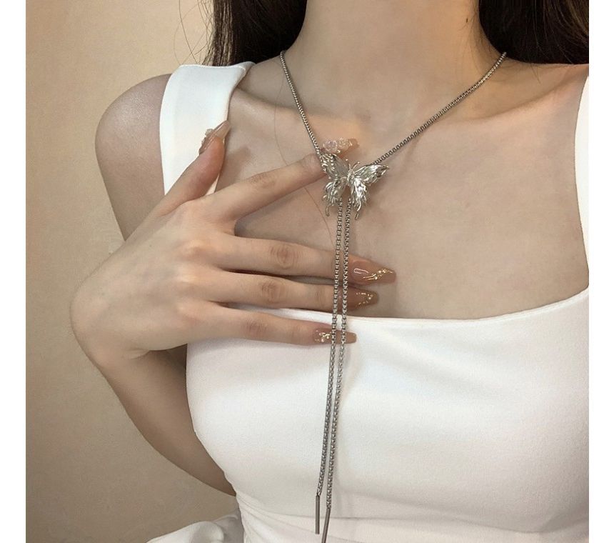 Necklace Butterfly Lariat