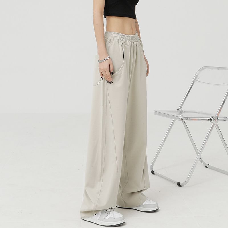 Low Rise Loose-Fit Wide-Leg Sweatpants