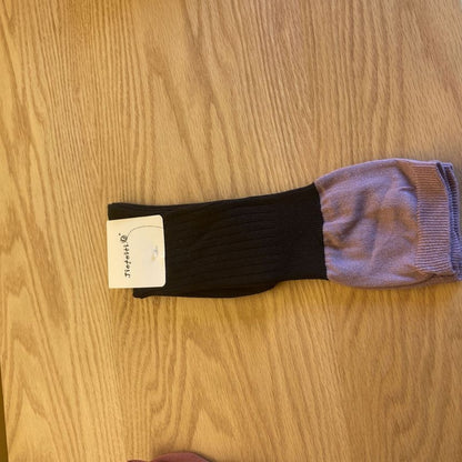 Mock Two Piece Ribbed Crew Socks