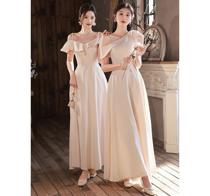 Ruffle Gown A-Line Plain Evening