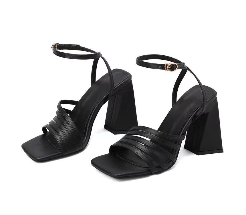 Ankle Strap Chunky Heel Sandals