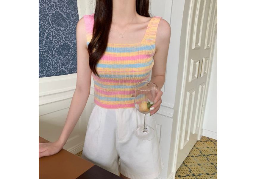 Sleeveless Knit Striped Top