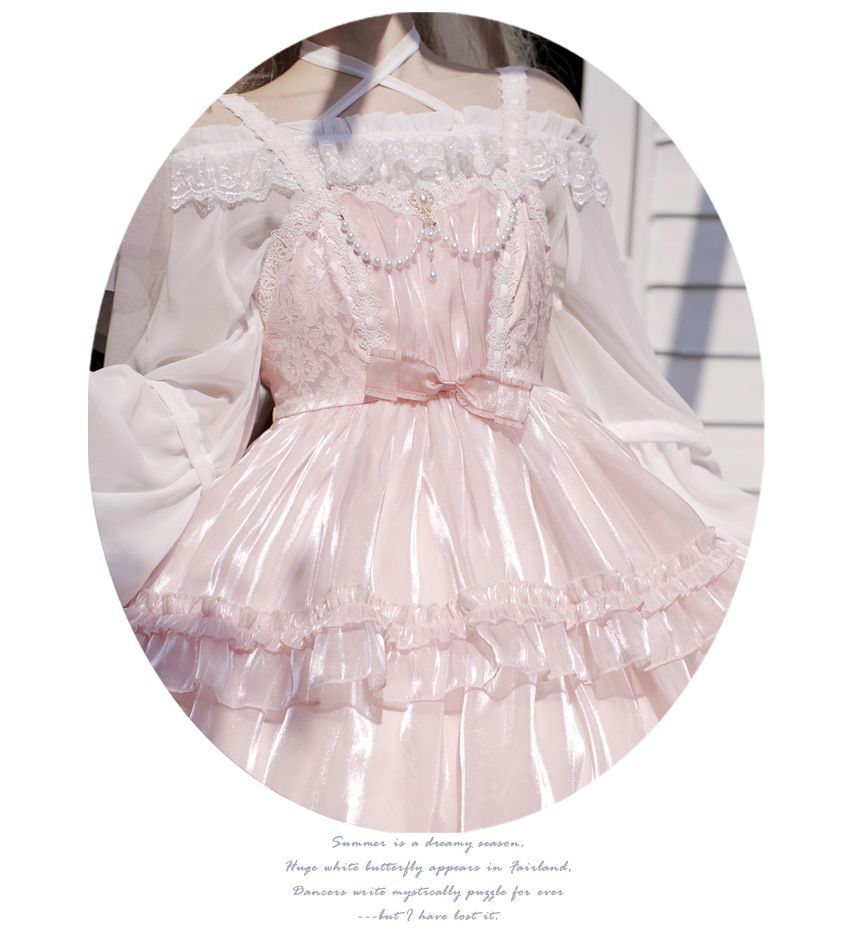 Spaghetti Strap Bow Two Tone Lolita A-Line Dress