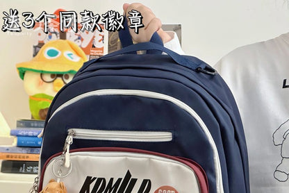 Lettering Multi-Pocket Backpack / Bag Charm / Set