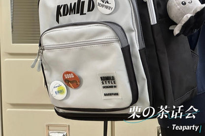 Lettering Multi-Pocket Backpack / Bag Charm / Set