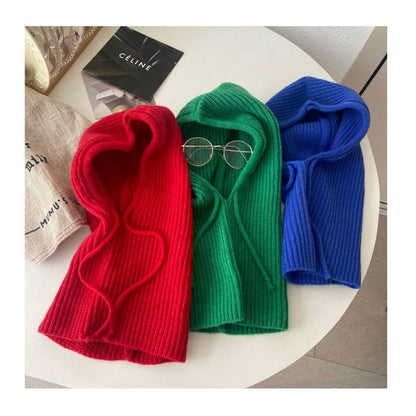 Plain Drawstring Knit Balaclava
