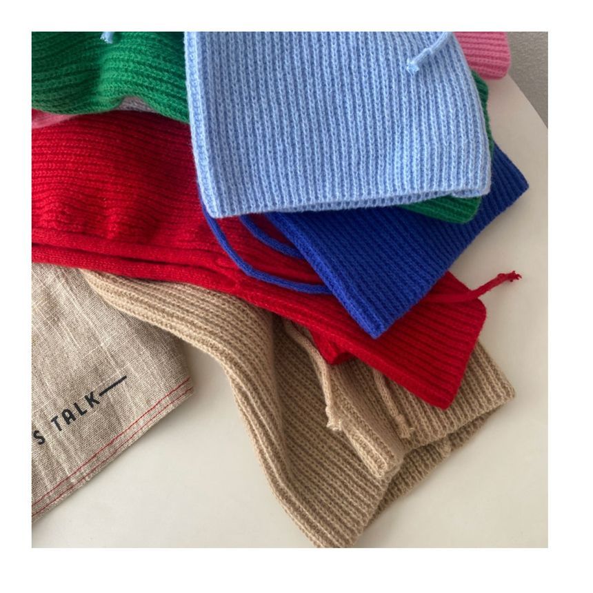 Plain Drawstring Knit Balaclava