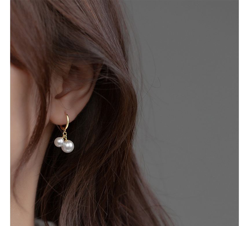 Faux Pearl Sterling Silver Drop Earring