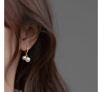 Faux Pearl Sterling Silver Drop Earring