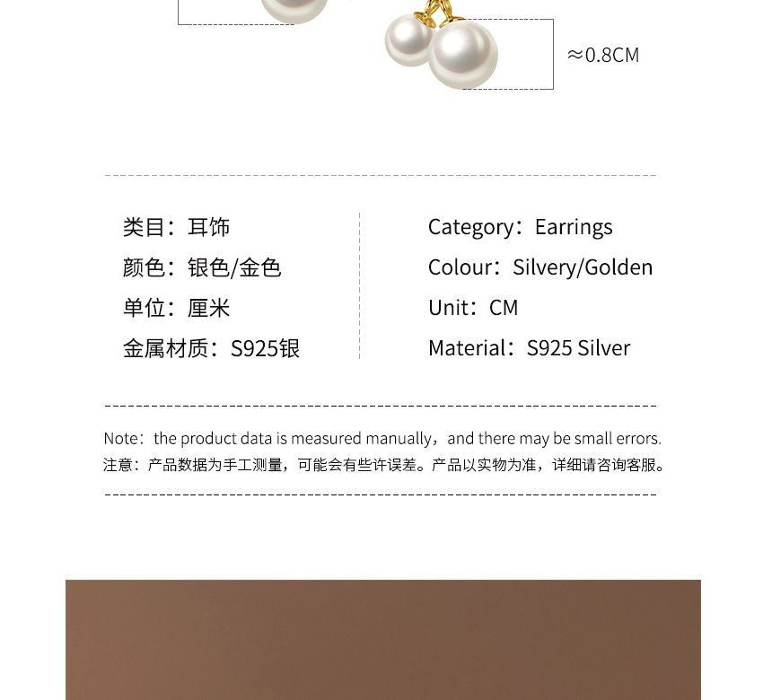 Faux Pearl Sterling Silver Drop Earring