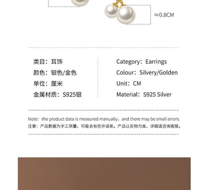 Faux Pearl Sterling Silver Drop Earring