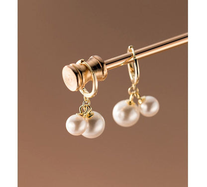 Faux Pearl Sterling Silver Drop Earring