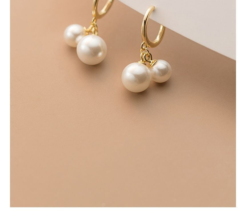 Faux Pearl Sterling Silver Drop Earring