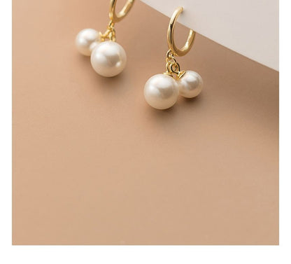 Faux Pearl Sterling Silver Drop Earring