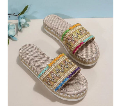 Sandals Patterned Slide Platform