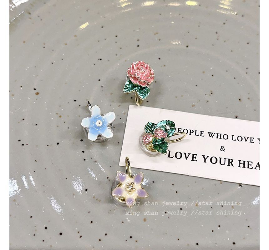 Alloy Set Designs) Floral Earring (Various 4: of