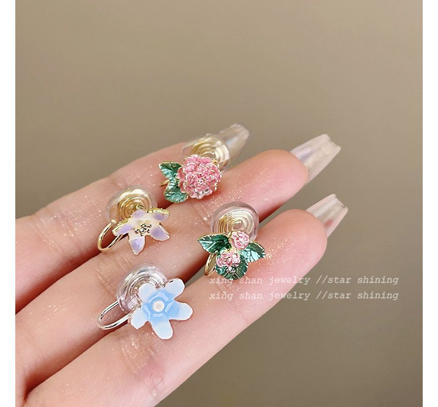 Alloy Set Designs) Floral Earring (Various 4: of